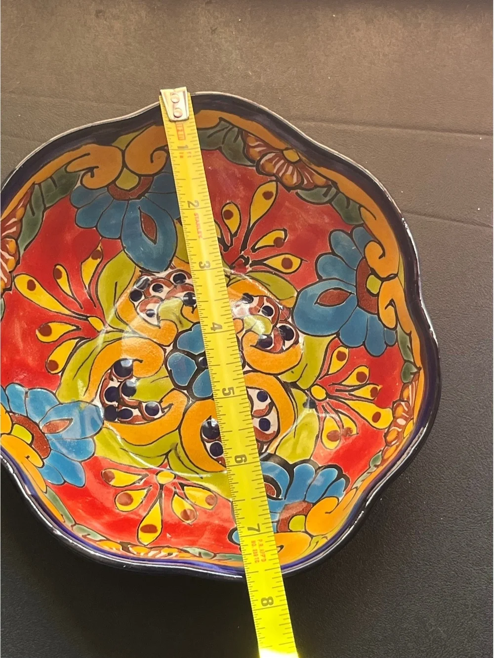 Vibrant Hand-Painted Talavera Ceramic Bowl - Colorful Mexican Art